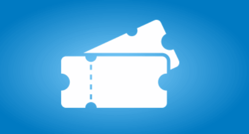 Stylische Illustration zweier Fahrkarten vor blauem Hintergrund